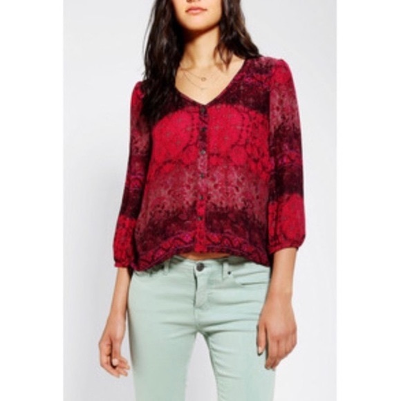 Ecote Tops - ❤️{3/$25} Ecote High Low Hem Boho Blouse